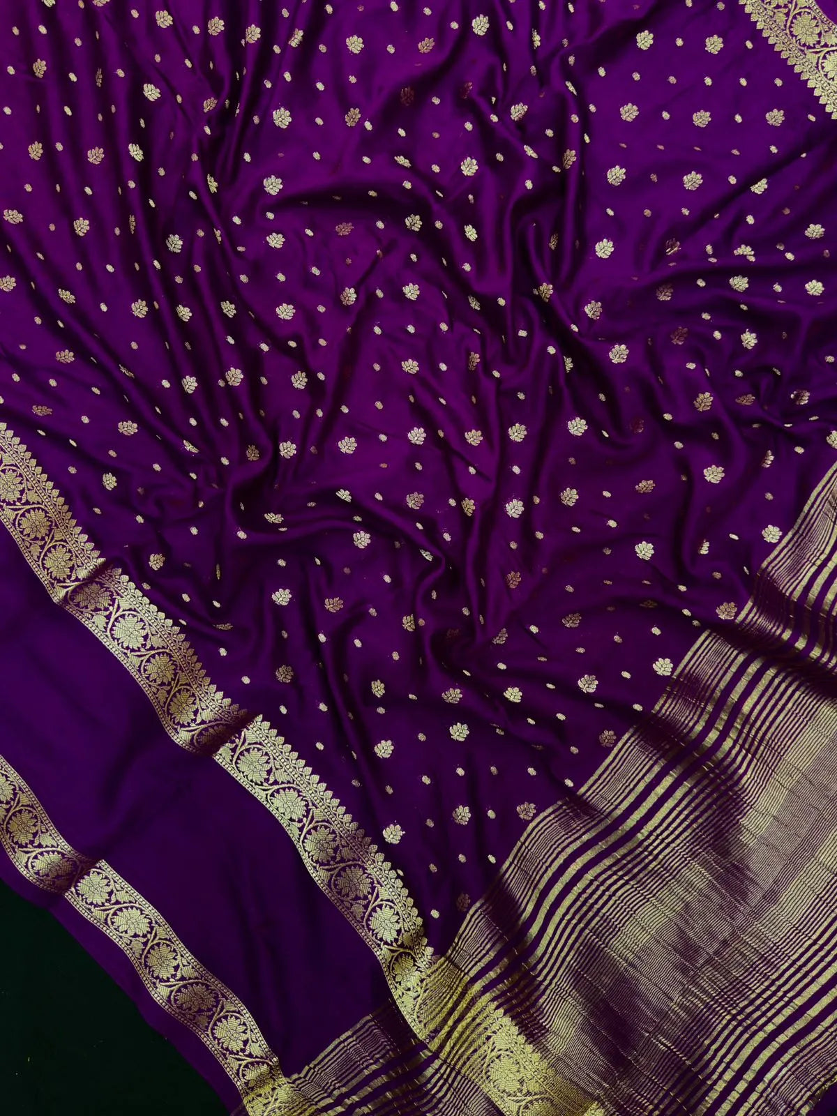 Handcrafted Semi Mysore Crepe Silk Saree – Perfect Festive Wear (RMS Crape) 
