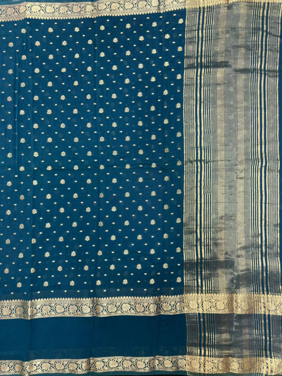 Handcrafted Semi Mysore Crepe Silk Saree – Perfect Festive Wear (RMS Crape) 