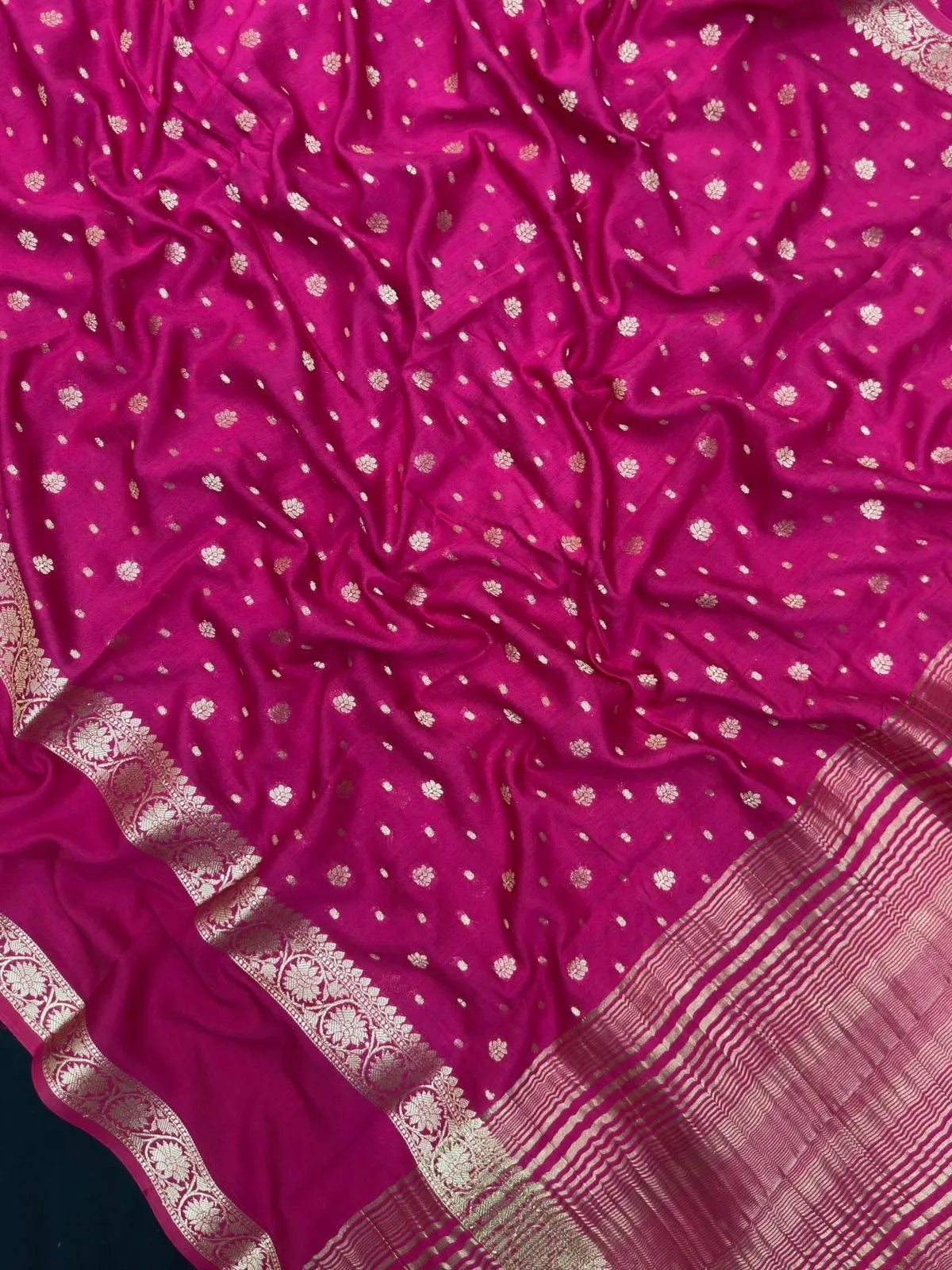 Handcrafted Semi Mysore Crepe Silk Saree – Perfect Festive Wear (RMS Crape) 