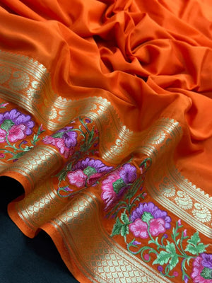 Crepe Silk Partywear-Rangeela crape