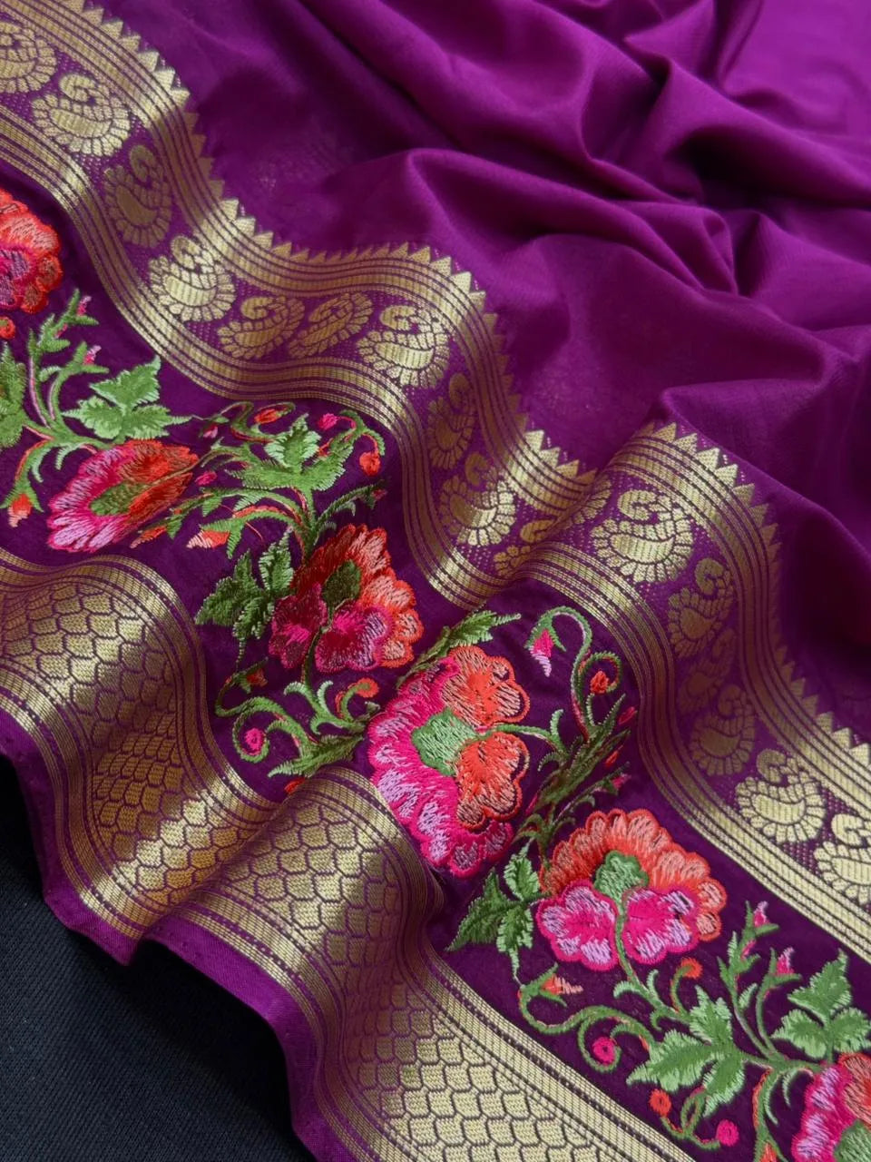 Crepe Silk Partywear-Rangeela crape