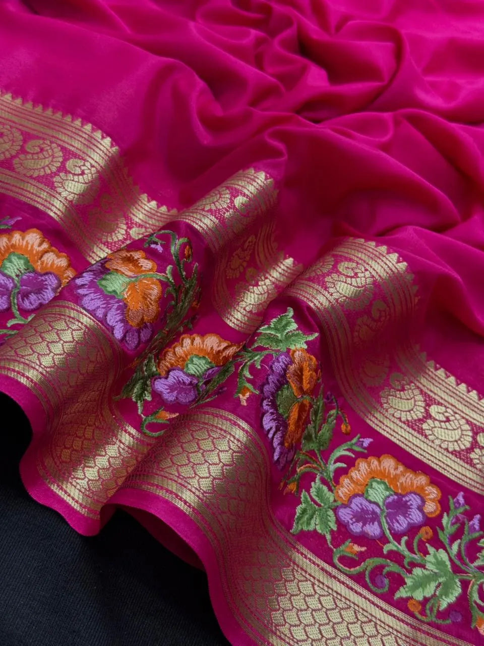 Crepe Silk Partywear-Rangeela crape