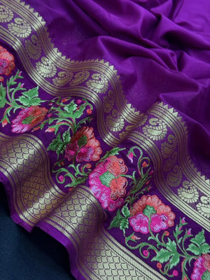 Crepe Silk Partywear-Rangeela crape