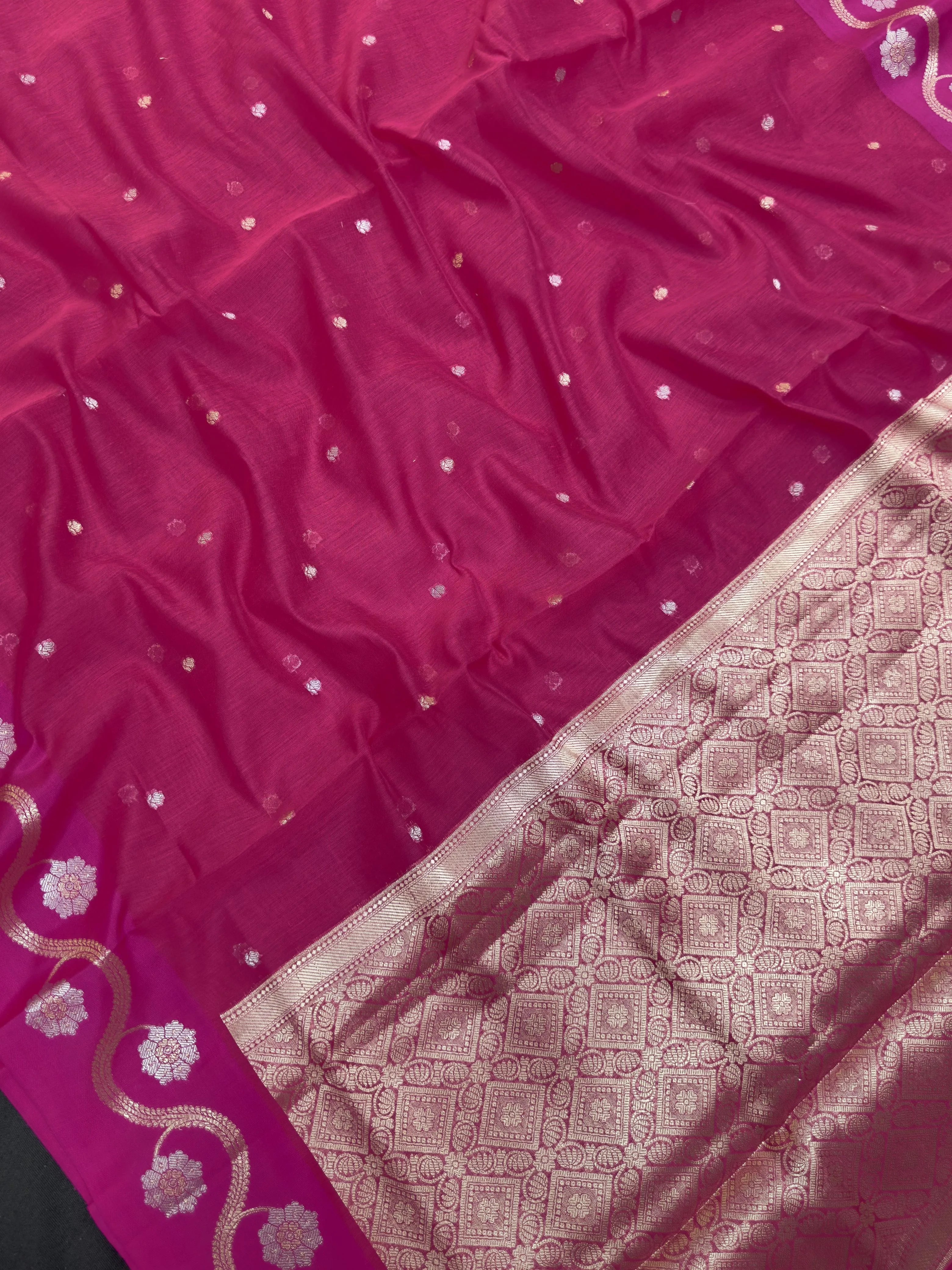 Raw cotton silk saree with soft rustic texture and subtle silk shine – perfect for ethnic and casual wear