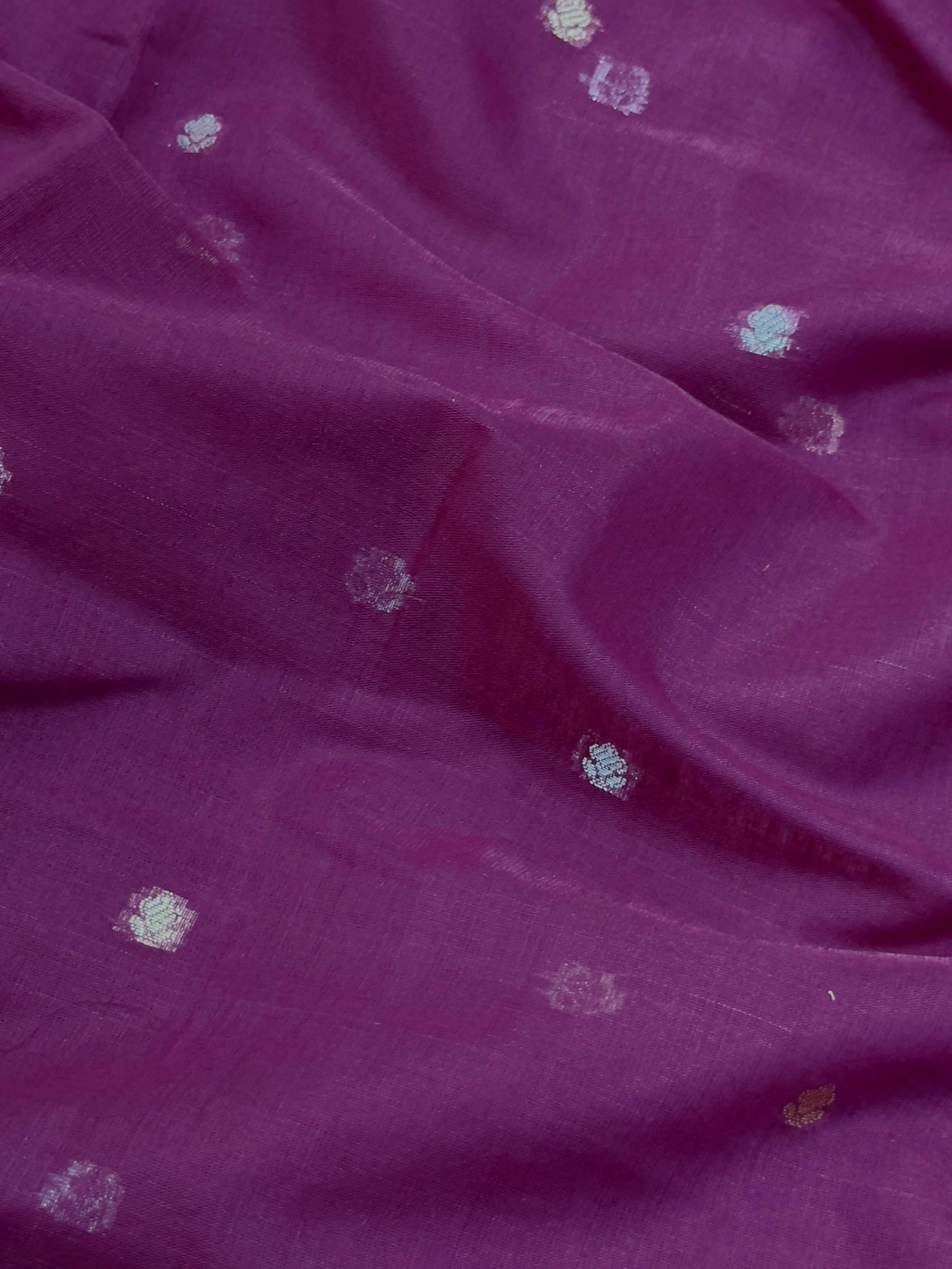 Raw cotton silk saree with soft rustic texture and subtle silk shine – perfect for ethnic and casual wear