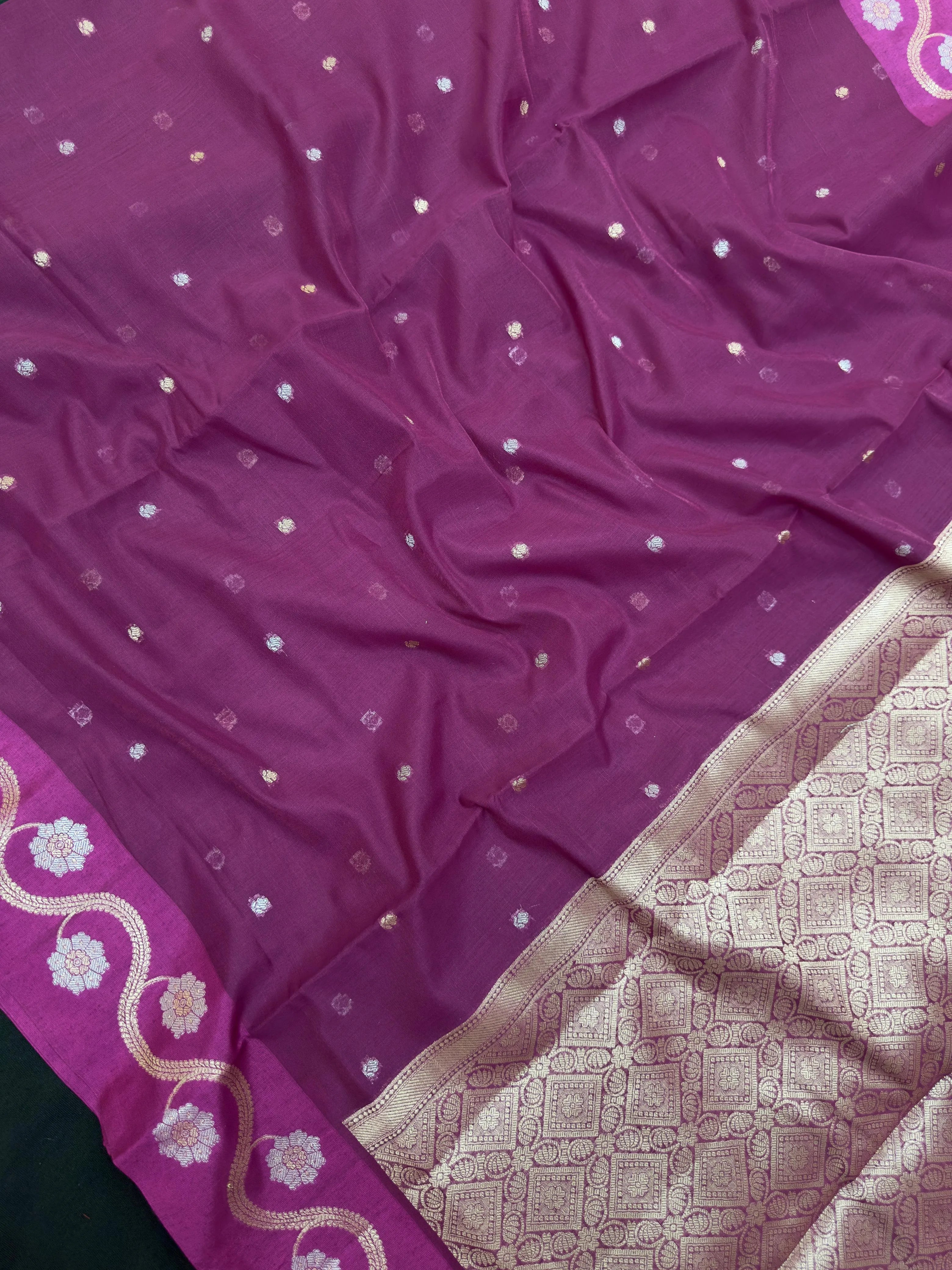Raw cotton silk saree with soft rustic texture and subtle silk shine – perfect for ethnic and casual wear