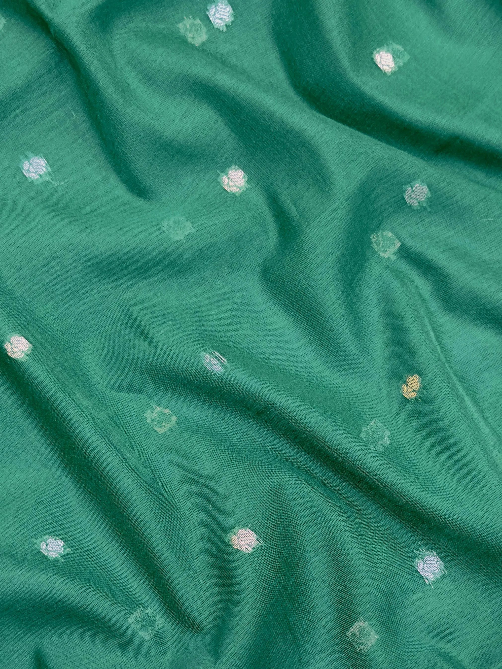 Raw cotton silk saree with soft rustic texture and subtle silk shine – perfect for ethnic and casual wear