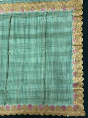 Handcrafted Gaji Silk Saree – Elegant & Timeless Drape-Rose Weave