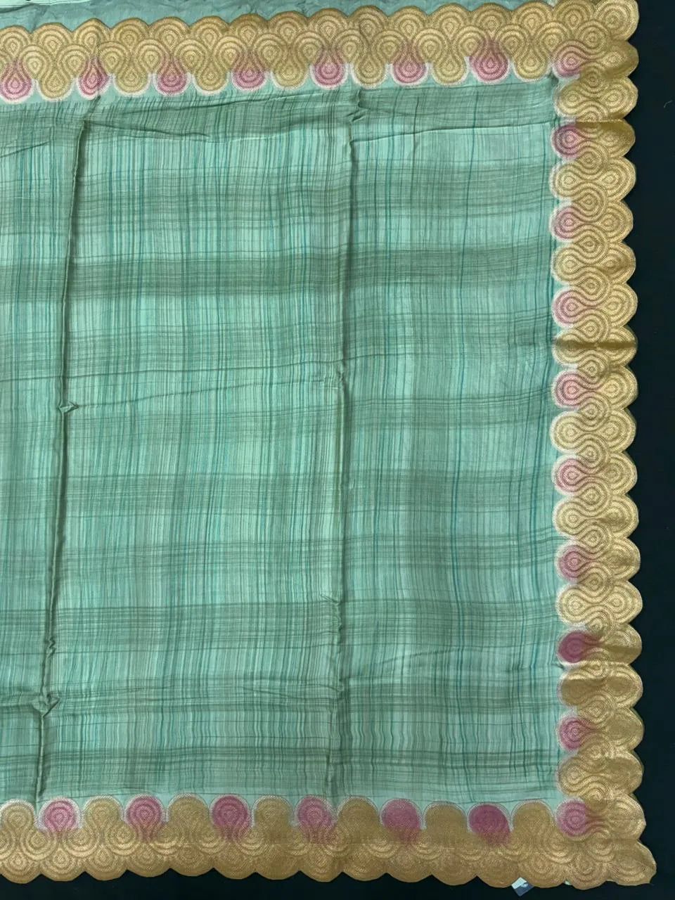 Handcrafted Gaji Silk Saree – Elegant & Timeless Drape-Rose Weave