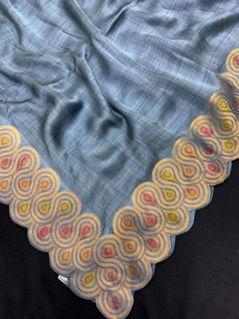 Handcrafted Gaji Silk Saree – Elegant & Timeless Drape-Rose Weave