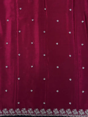 Soft Flowing Georgette Crush Saree for Elegant Look-Royal Rose