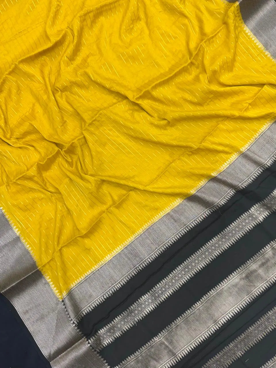 Luxe Drapes: Semi Mysore Crepe Silk Saree for Timeless Elegance (Rz Khaddi Jeorjet)