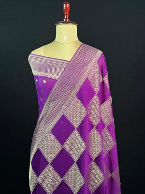 Partywear Semi Chiffon Saree – Chic & Stylish Look