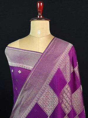 Partywear Semi Chiffon Saree – Chic & Stylish Look