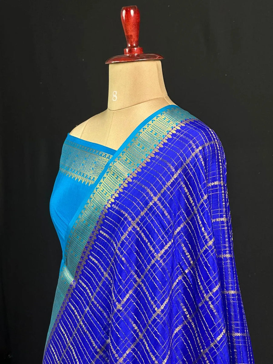 Mysore Silk Chex Saree – Sangeetha