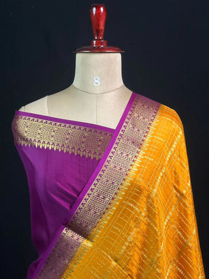 Mysore Silk Chex Saree – Sangeetha