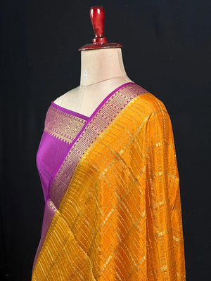 Mysore Silk Chex Saree – Sangeetha