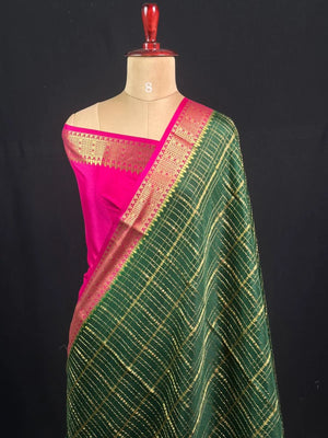 Mysore Silk Chex Saree – Sangeetha