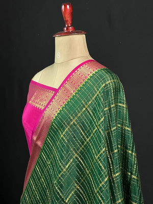 Mysore Silk Chex Saree – Sangeetha