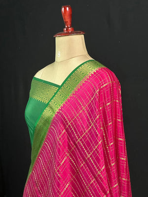 Mysore Silk Chex Saree – Sangeetha