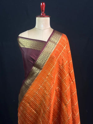 Mysore Silk Chex Saree – Sangeetha