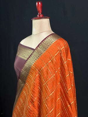 Mysore Silk Chex Saree – Sangeetha