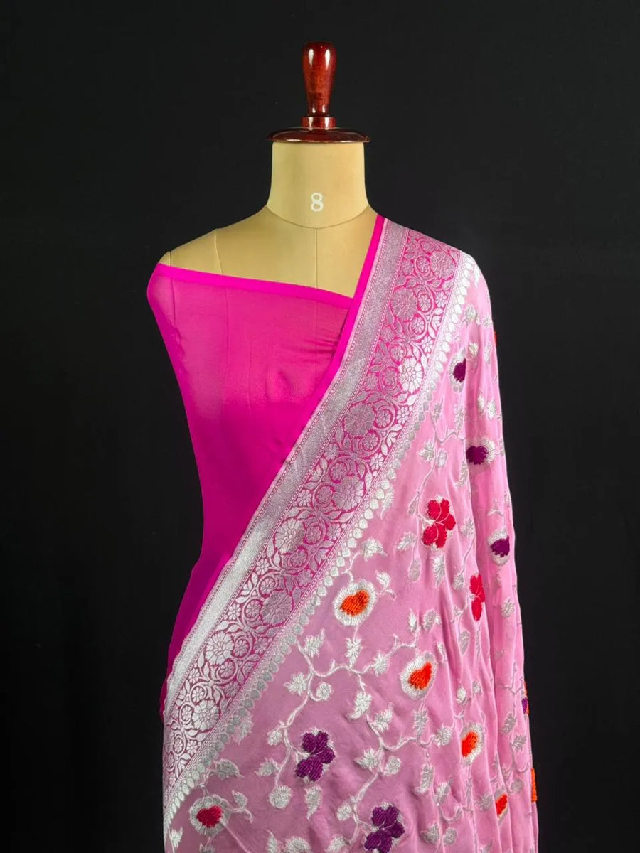 Charming Pure Georgette Silk Saree with Smooth Texture (Velvet)