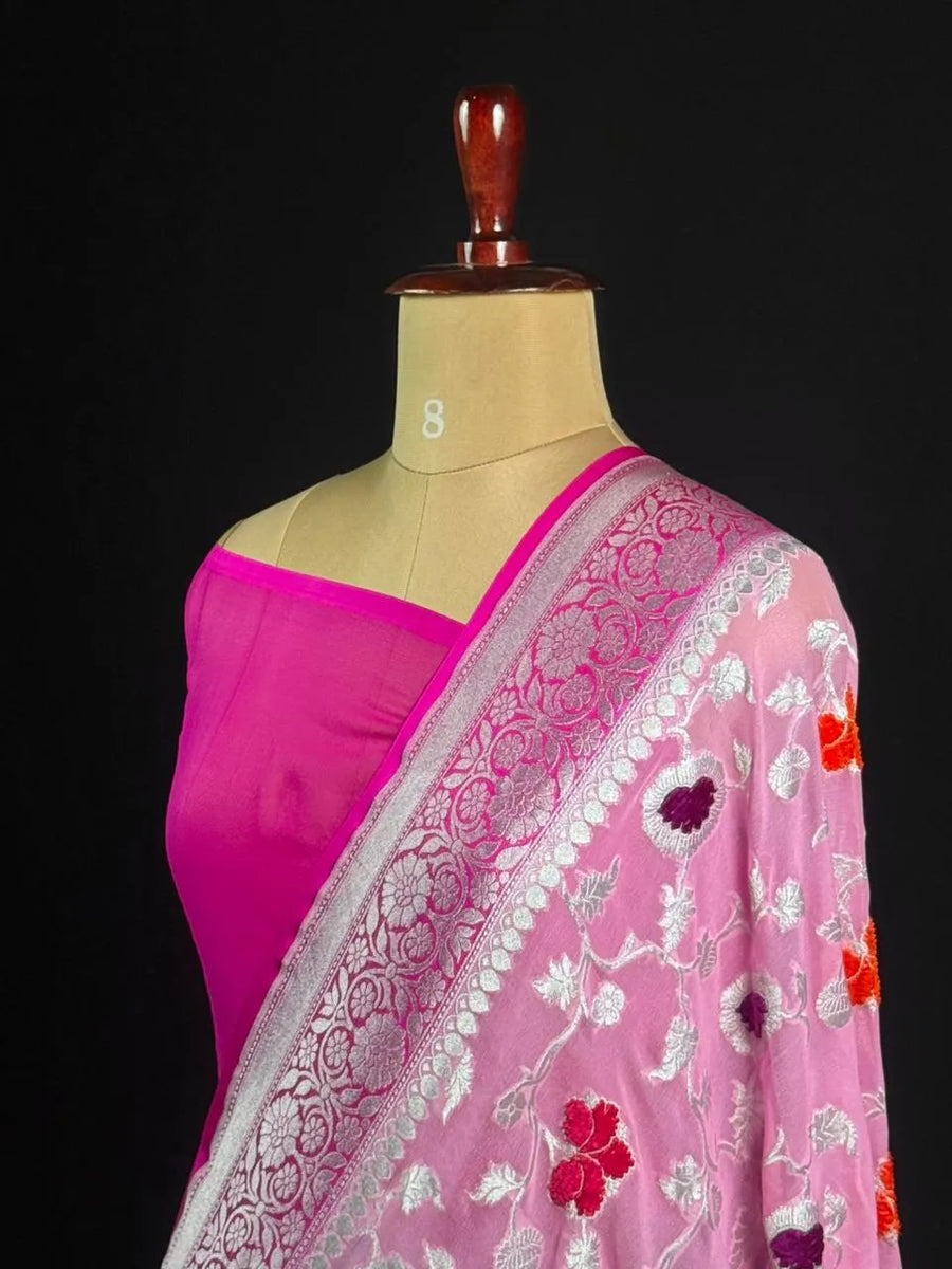 Charming Pure Georgette Silk Saree with Smooth Texture (Velvet)