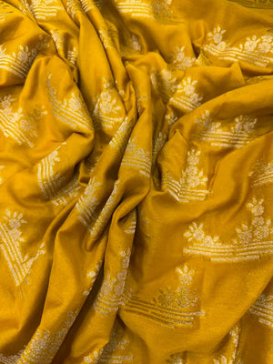 Elegant Semi Georgette Silk Saree with Rich Woven Border