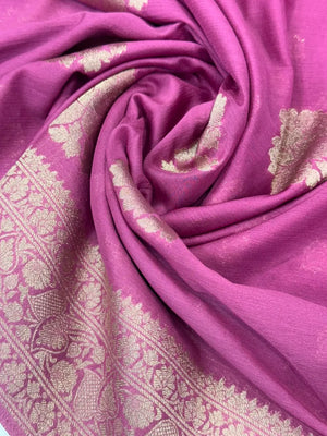 Elegant Semi Georgette Silk Saree with Rich Woven Border 