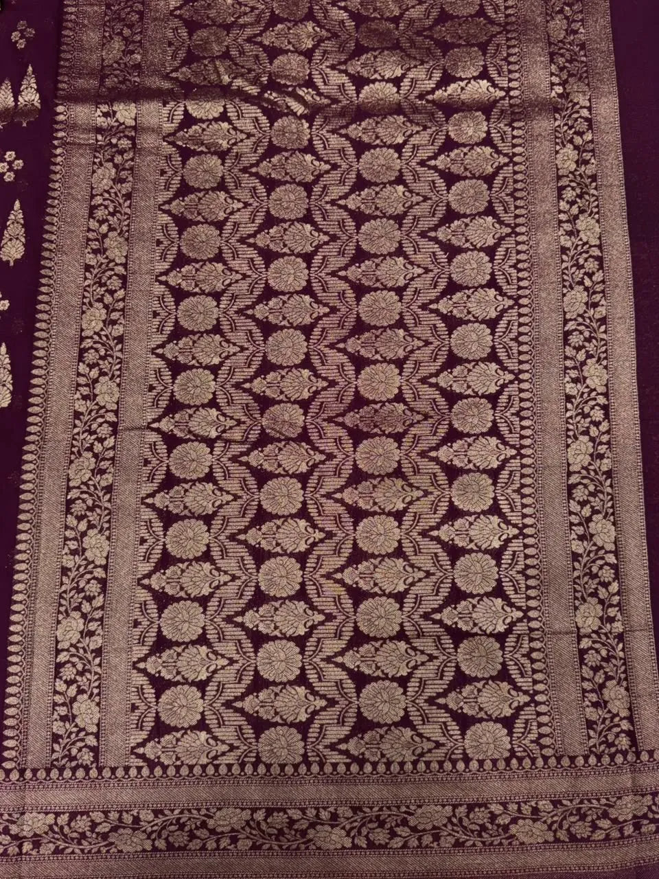 Elegant Semi Georgette Silk Saree with Rich Woven Border