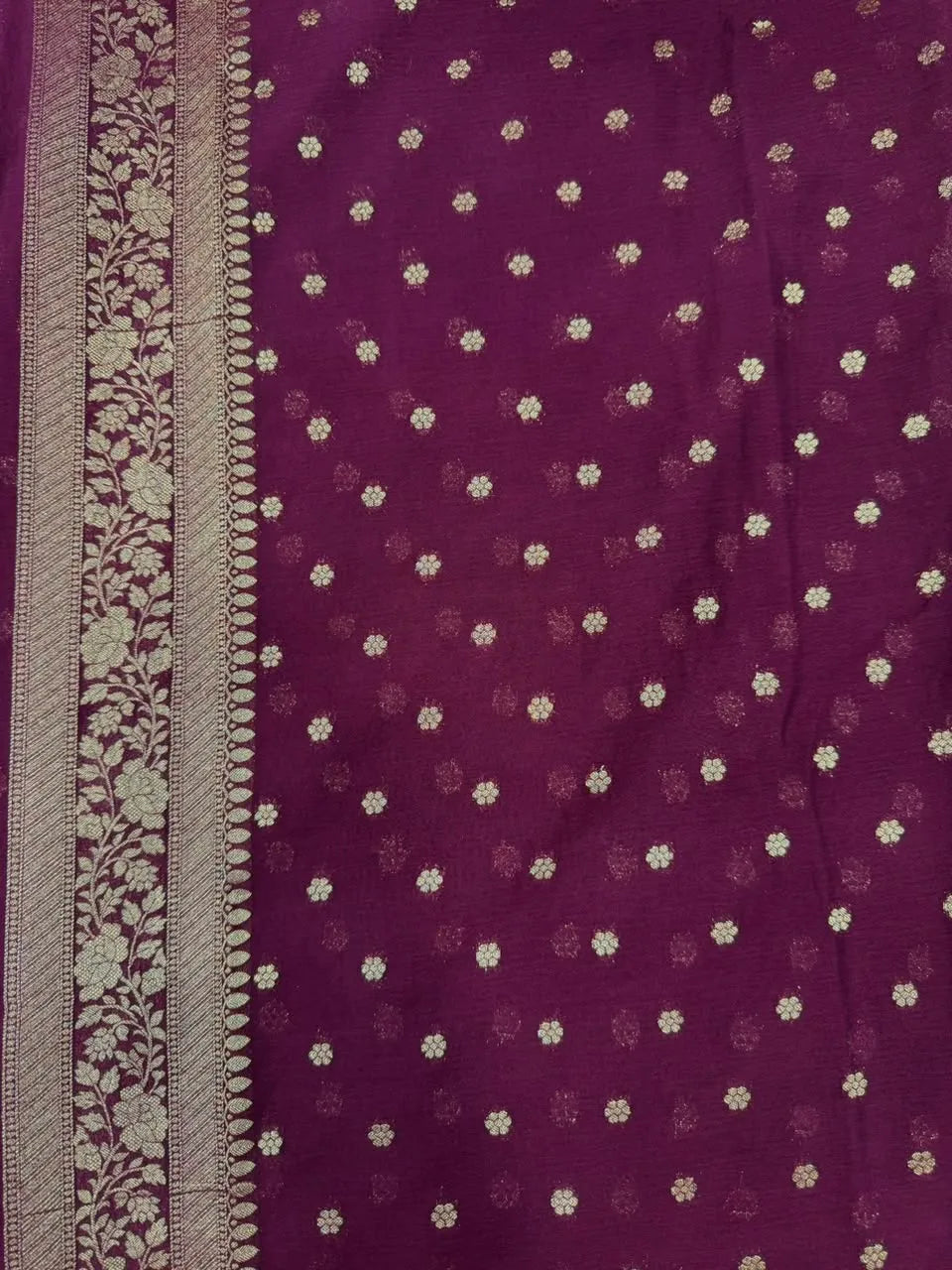Elegant Semi Georgette Silk Saree with Rich Woven Border