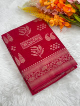 Elegant Semi Georgette Silk Saree with Rich Woven Border
