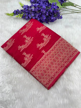 Elegant Semi Georgette Silk Saree with Rich Woven Border