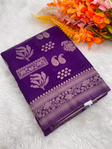 Elegant Semi Georgette Silk Saree with Rich Woven Border