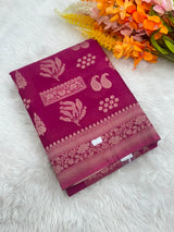 Elegant Semi Georgette Silk Saree with Rich Woven Border