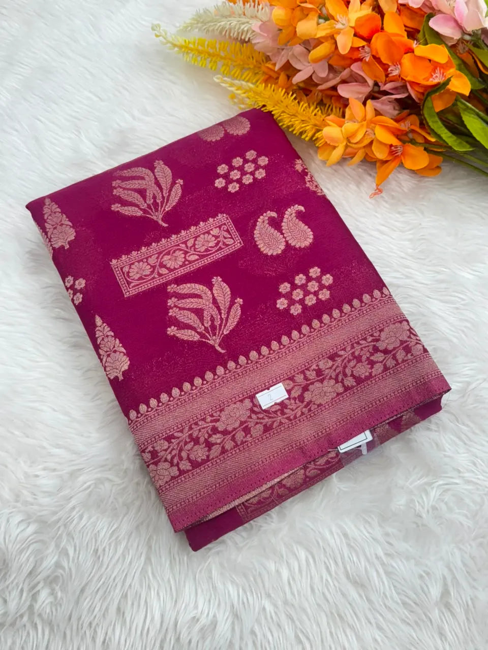 Elegant Semi Georgette Silk Saree with Rich Woven Border