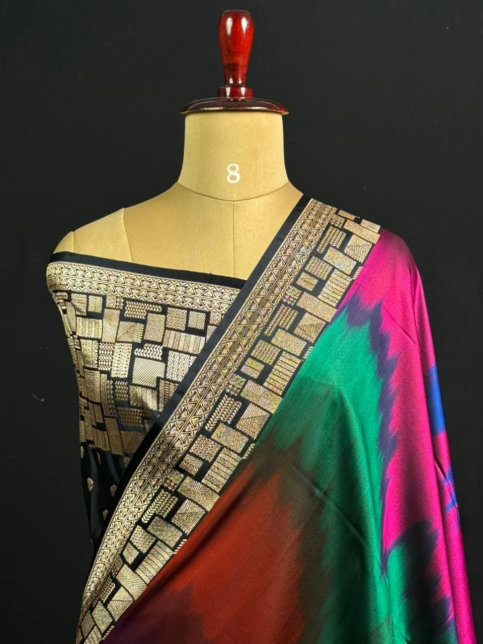 Traditional Semi Katan Silk Ikkat Drapes