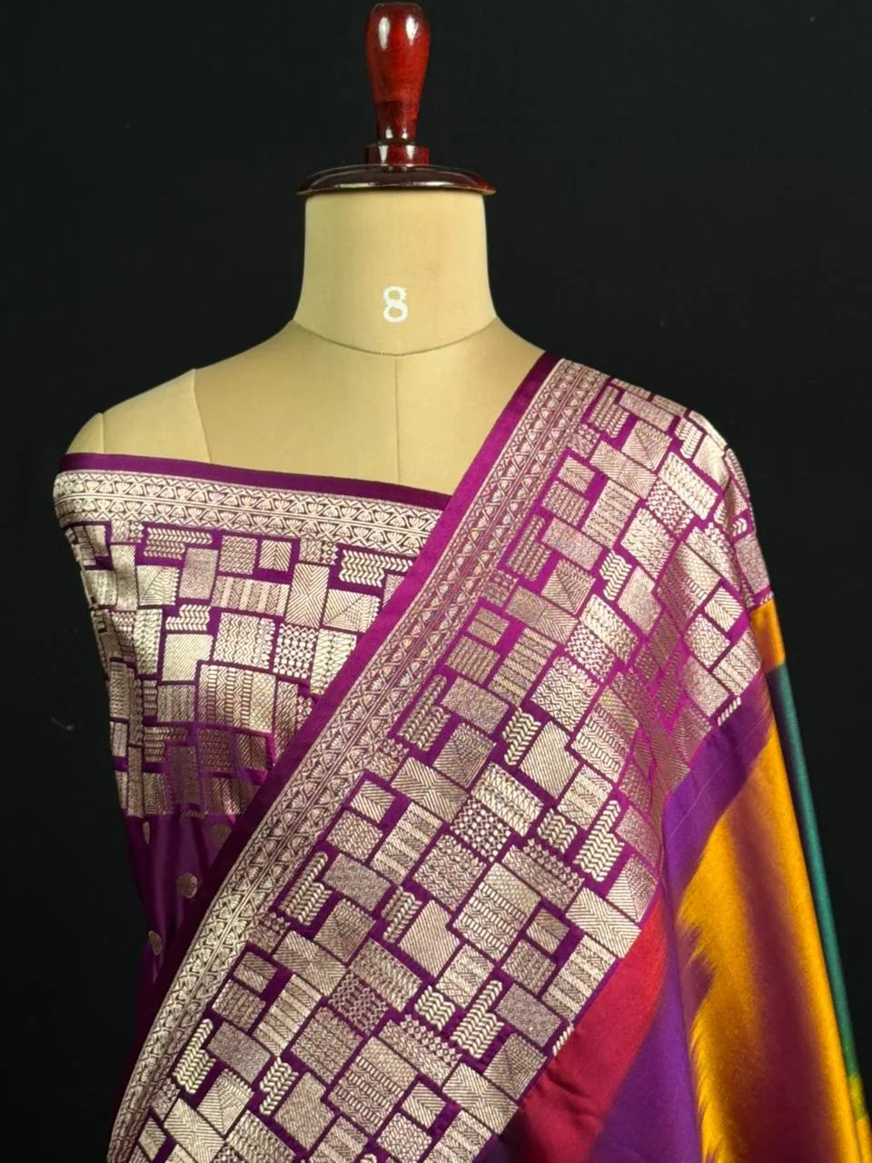 Traditional Semi Katan Silk Ikkat Drapes
