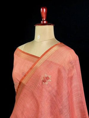 Elegant Semi Linen Tissue Silk Saree
