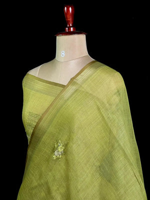 Elegant Semi Linen Tissue Silk Saree