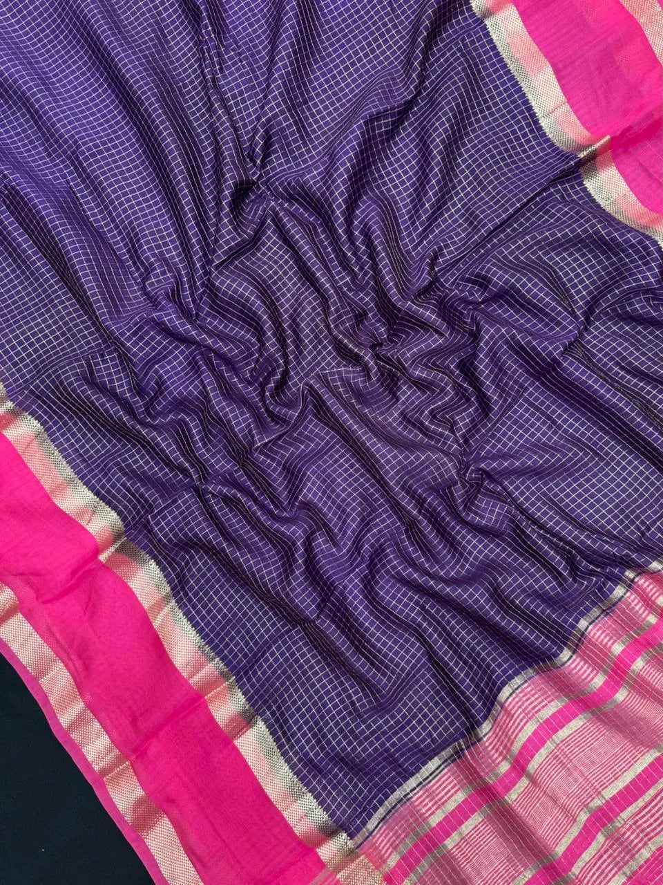 Classic Musk Chex Soft Silk Saree