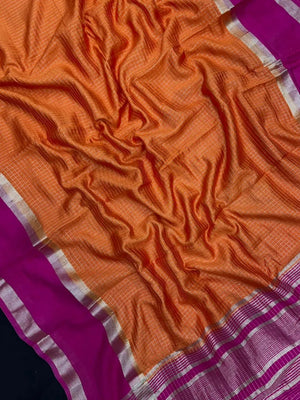 Classic Musk Chex Soft Silk Saree