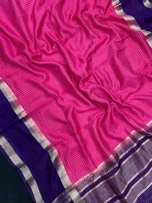 Classic Musk Chex Soft Silk Saree