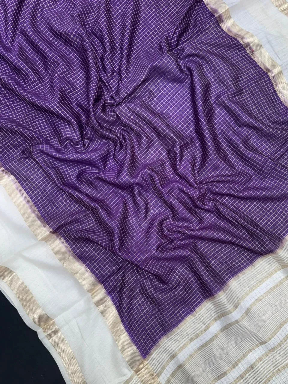 Classic Musk Chex Soft Silk Saree