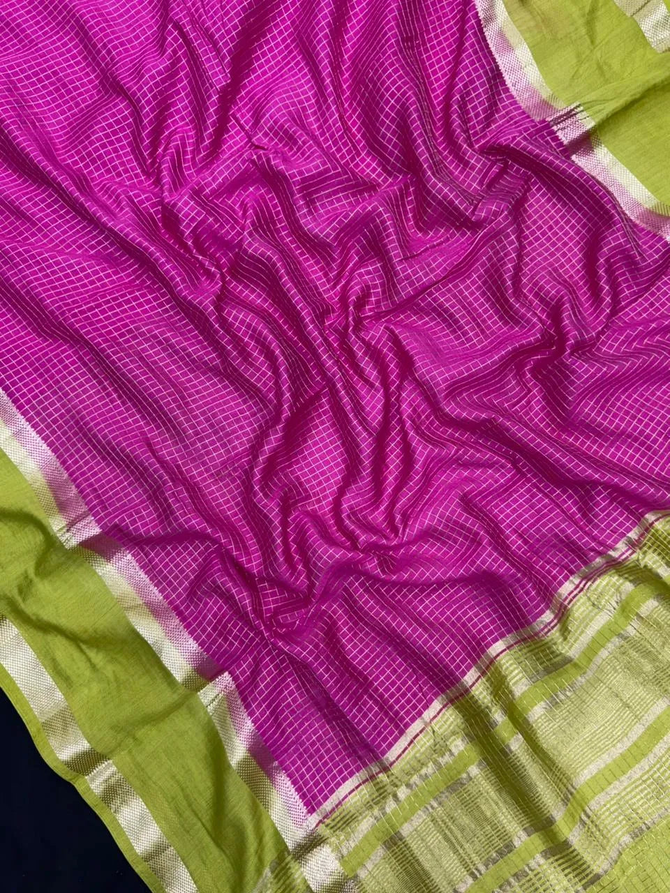 Classic Musk Chex Soft Silk Saree