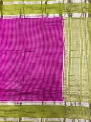 Classic Musk Chex Soft Silk Saree