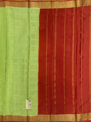 Authentic Pure Mysore Silk Chex Saree for Festive Elegance-(Sangeetha Chex CNT)