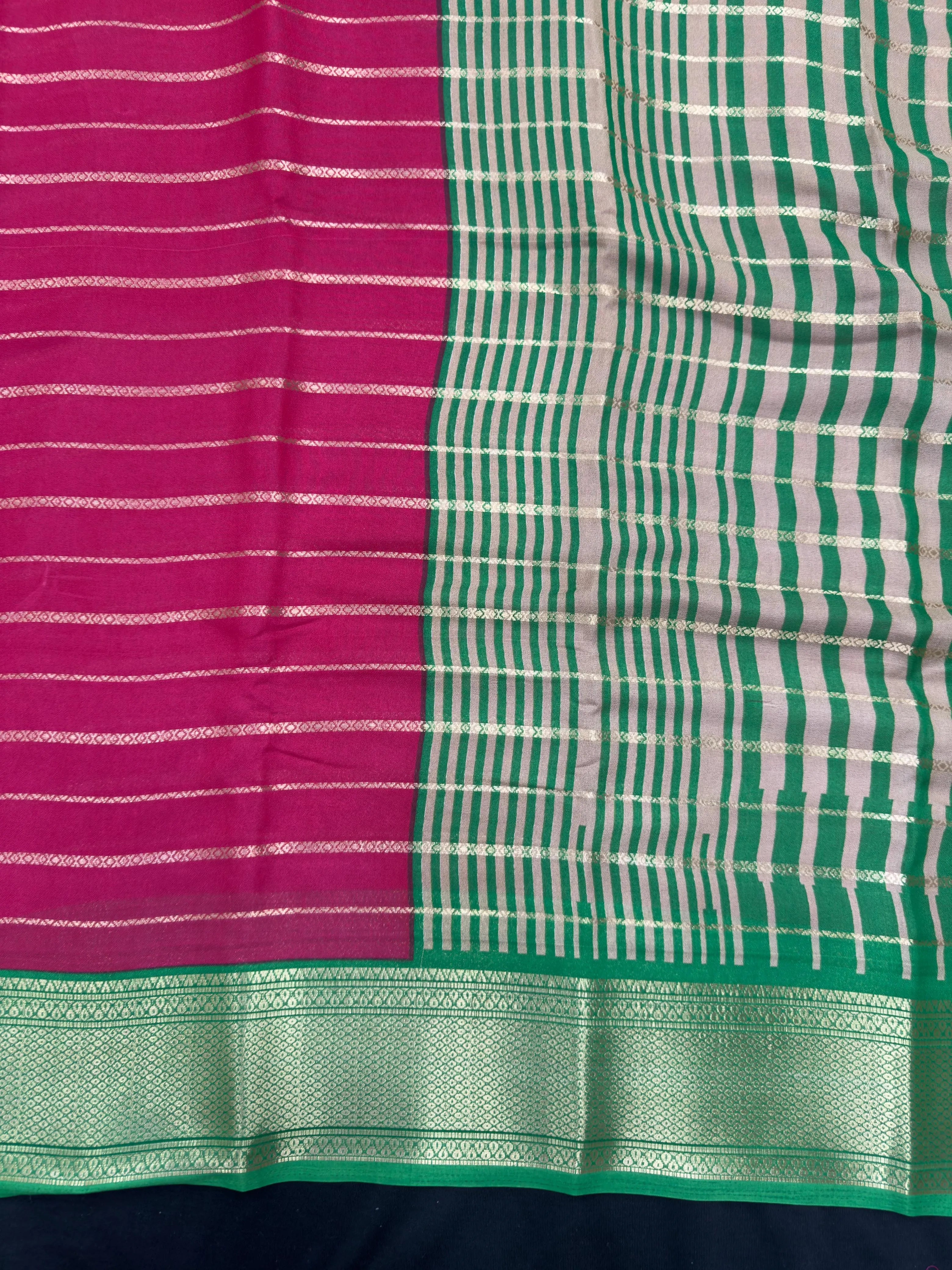 Woman draped in a Scarlet Chiffon Silk Saree with soft, flowing texture and elegant red hue, ideal for parties and festive occasions.