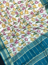 Scarlet Charm – Semi Mysore Crepe Saree with Stylish Printed Design (Scarlet Print)